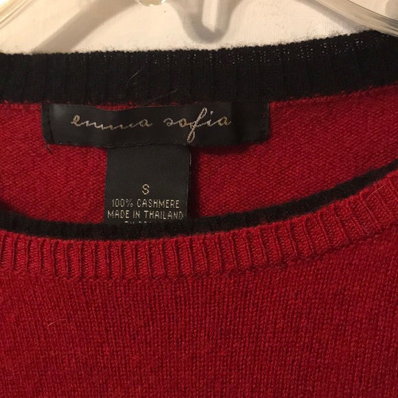 Small cashmere red crew neck sweater - Picture 2 of 5